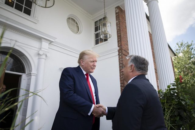 Former US President Donald J. Trump meeting with Hungarian Prime Minister Viktor Orban